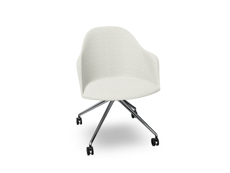Cila fully upholstered Armchair With Fixed Trestle Base
