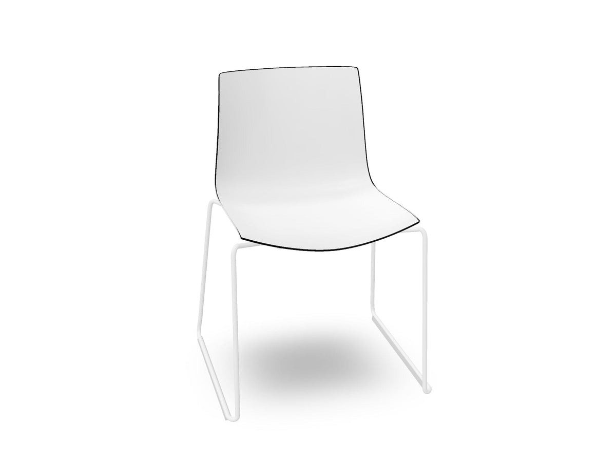 Catifa 46 Polypropylene Bi-Color Sled Base Chair Side/Dining Arper 