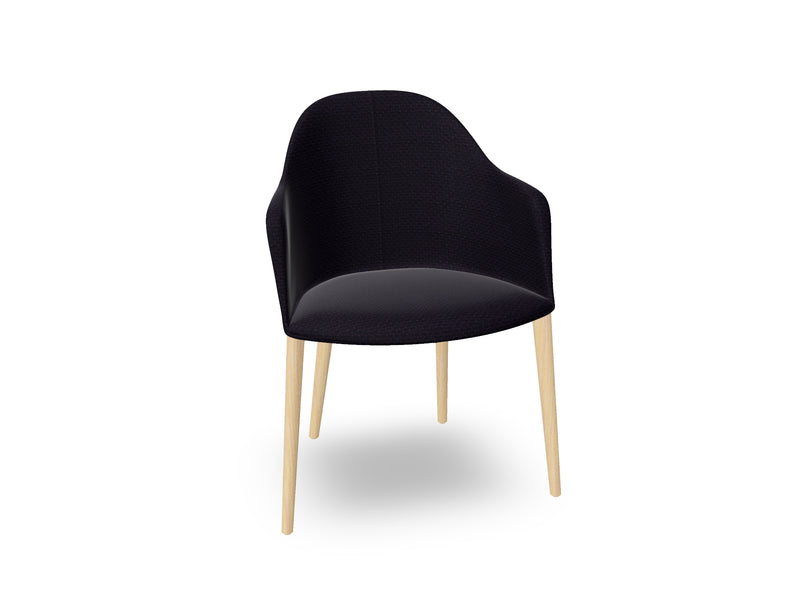 Cila Fully Upholstered Armchair with Timber Oak Four-leg Base