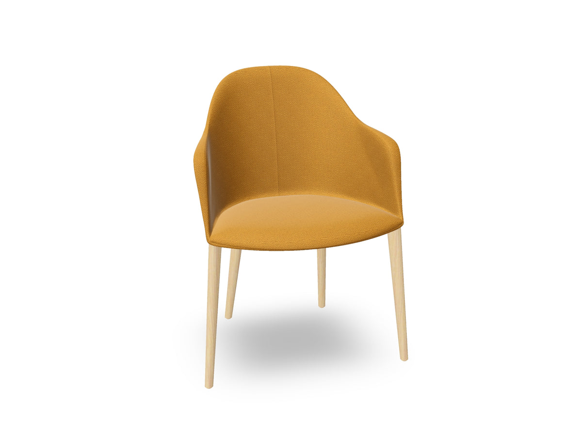 Cila Fully Upholstered Armchair with Timber Oak Four-leg Base