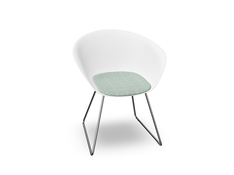 Duna 02 Sled Base Chair With Seat Cushion Chairs Arper 