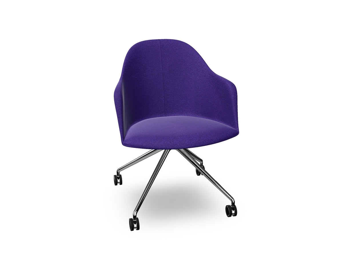 Cila fully upholstered Armchair With Fixed Trestle Base