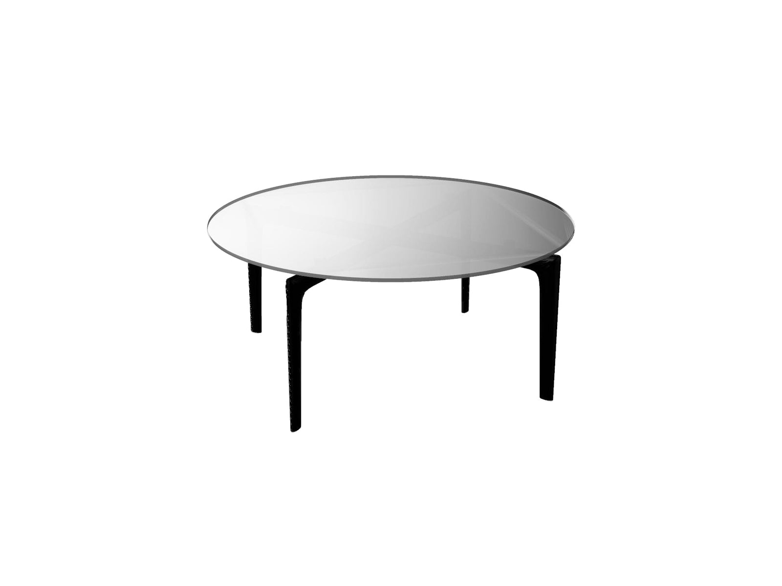 Saul Round Table side/end table Arper Black base - Smoked glass top 11.25" 
