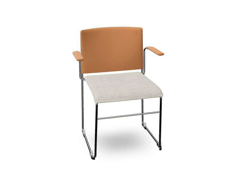 Stacy Sled Chair with Armrests Armchair Arper Chrome Finish Steel - CRO PS00004 