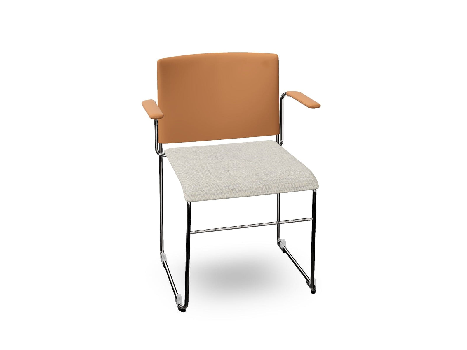 Stacy Sled Chair with Armrests Armchair Arper Chrome Finish Steel - CRO PS00004 