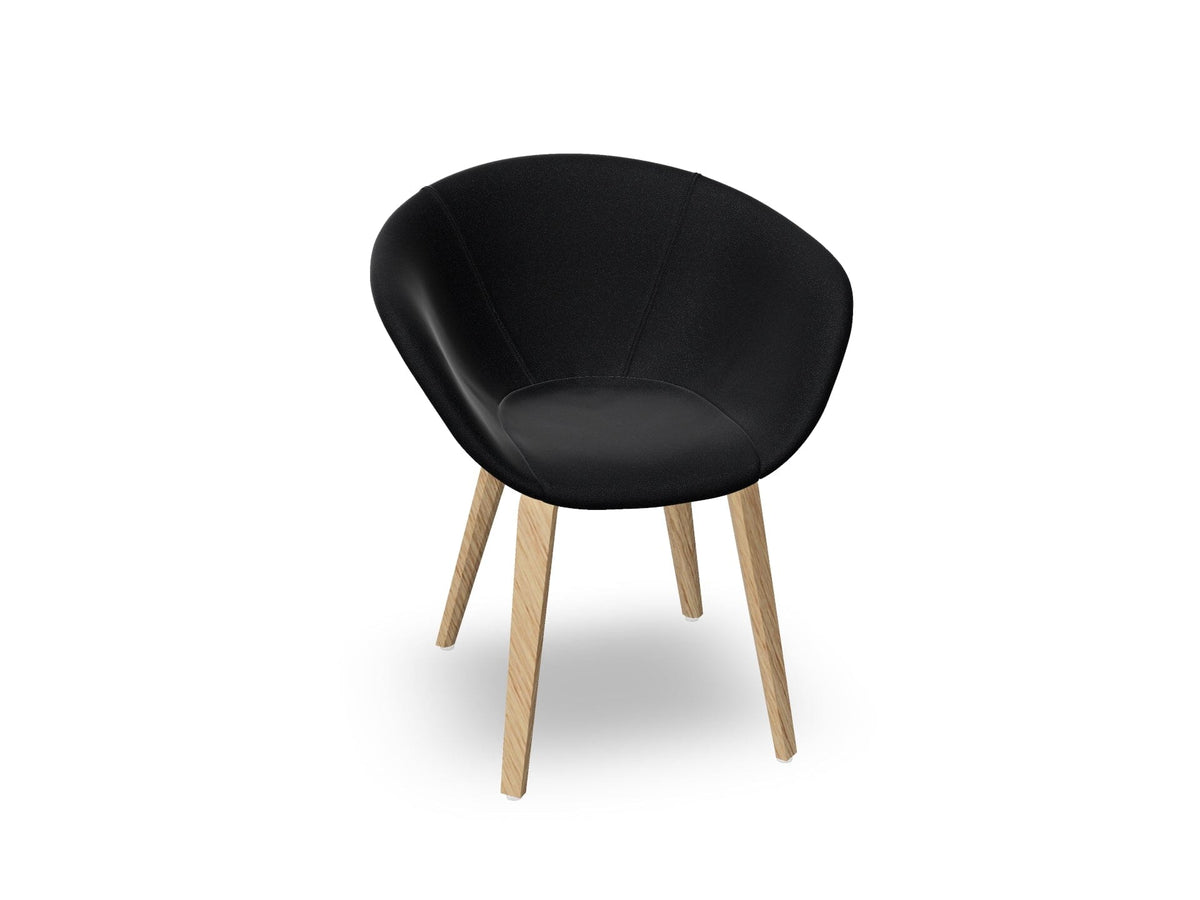 Duna 02 Wood Leg Chair With Front Upholstery Chairs Arper 