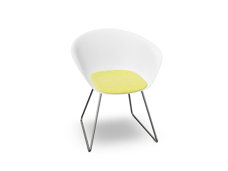 Duna 02 Sled Base Chair With Seat Cushion Chairs Arper 