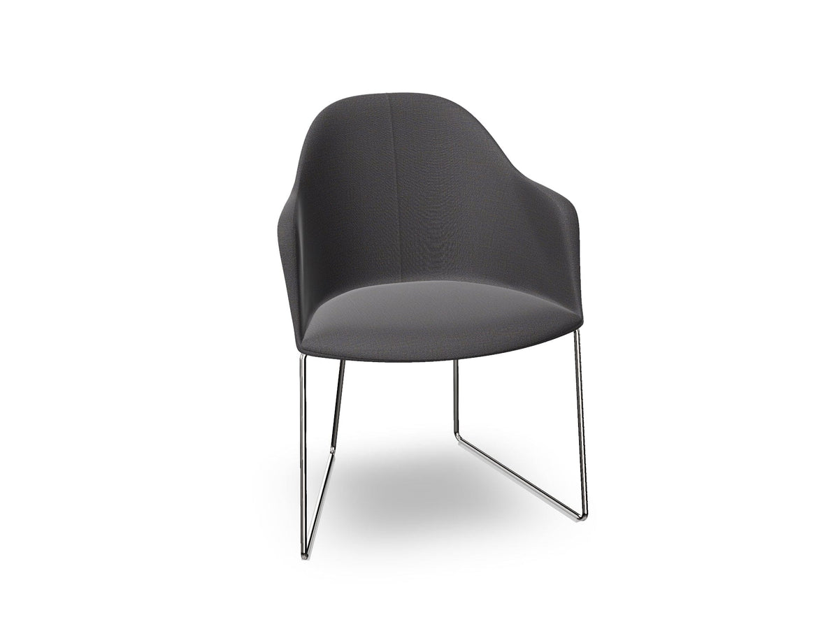 Cila Fully Upholstered Armchair With Sled Base Chairs Arper 