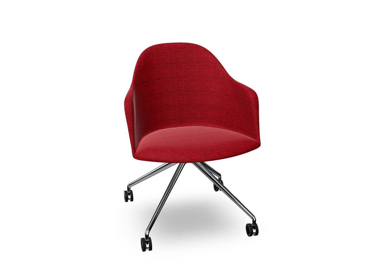 Cila fully upholstered Armchair With Fixed Trestle Base