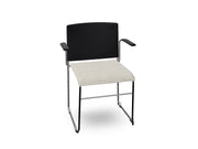 Stacy Sled Chair with Armrests Armchair Arper Chrome Finish Steel - CRO PS00002 