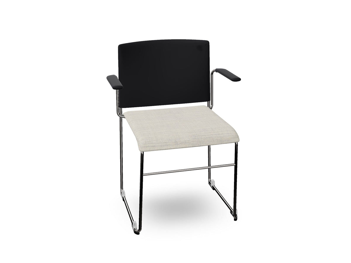 Stacy Sled Chair with Armrests Armchair Arper Chrome Finish Steel - CRO PS00002 
