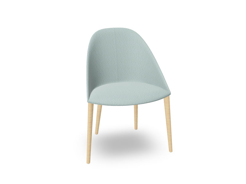 Cila Fully Upholstered Chair With Timber Oak Four-leg Base