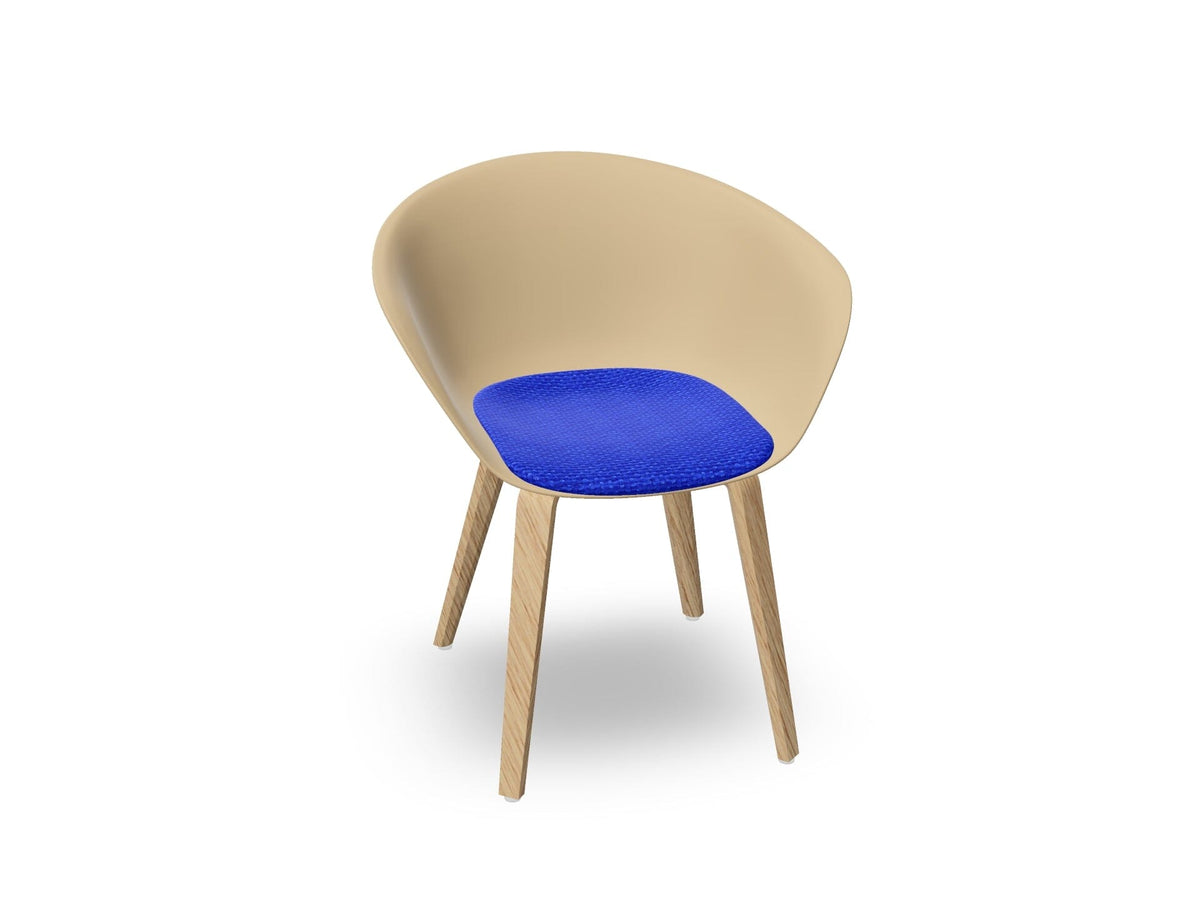Duna 02 Wood Leg Chair With Seat Cushion Chairs Arper 