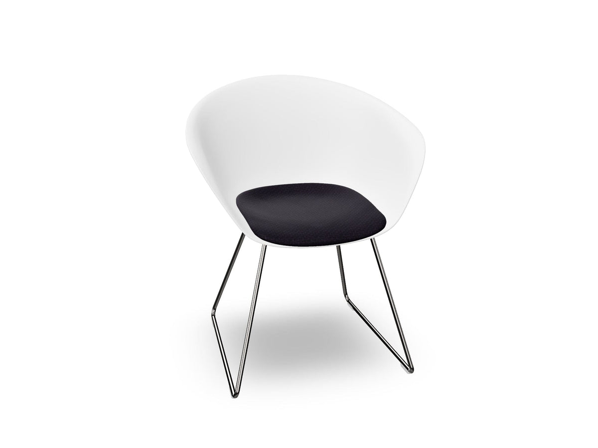 Duna 02 Sled Base Chair With Seat Cushion Chairs Arper 