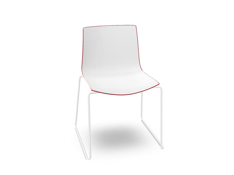 Catifa 46 Polypropylene Bi-Color Sled Base Chair Side/Dining Arper 