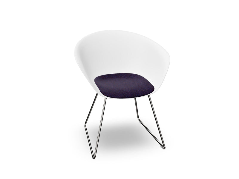 Duna 02 Sled Base Chair With Seat Cushion Chairs Arper 