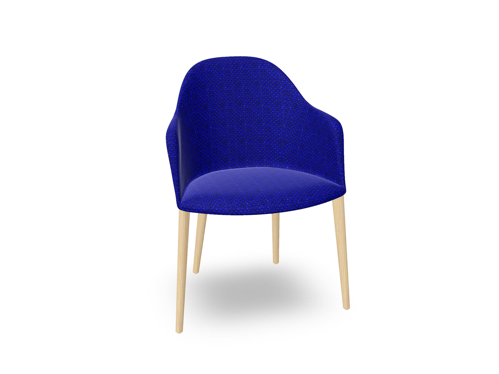 Cila Fully Upholstered Armchair with Timber Oak Four-leg Base