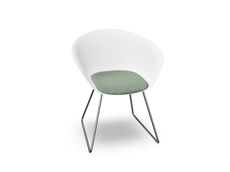 Duna 02 Sled Base Chair With Seat Cushion Chairs Arper 
