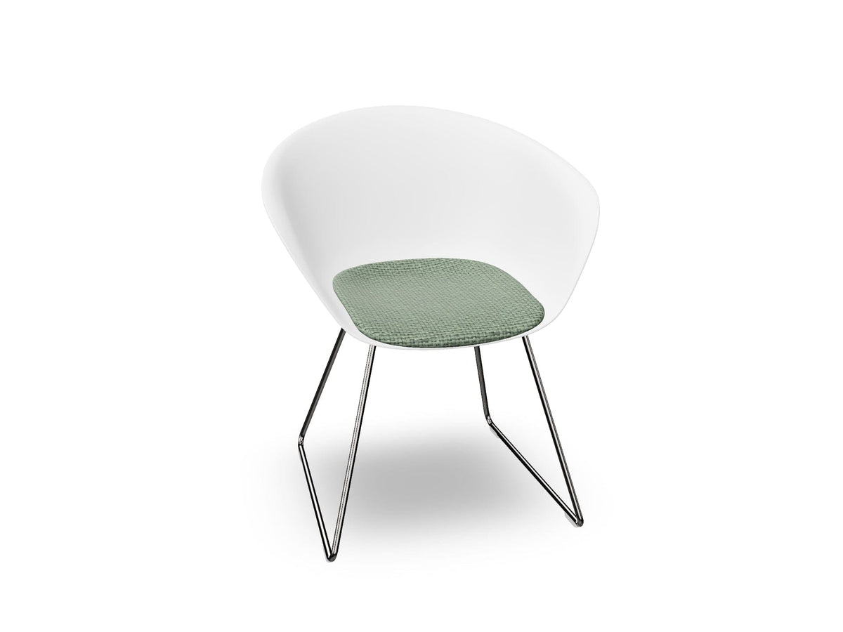 Duna 02 Sled Base Chair With Seat Cushion Chairs Arper 