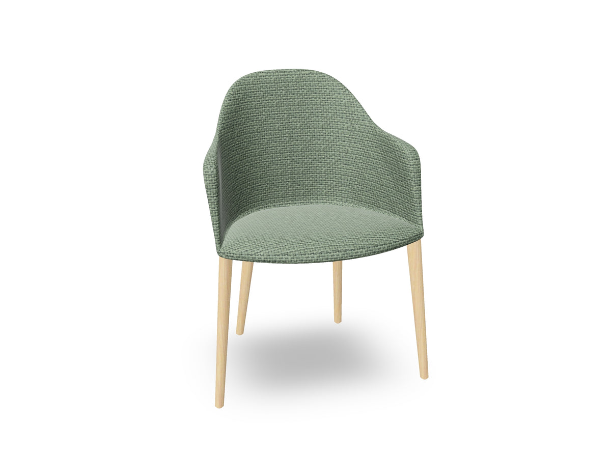 Cila Fully Upholstered Armchair with Timber Oak Four-leg Base