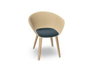 Duna 02 Wood Leg Chair With Seat Cushion Chairs Arper 