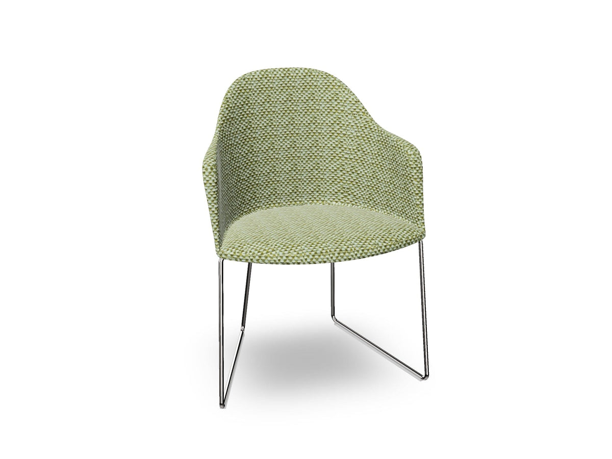 Cila Fully Upholstered Armchair With Sled Base Chairs Arper 