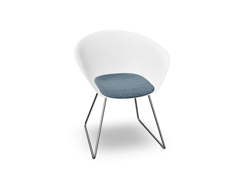 Duna 02 Sled Base Chair With Seat Cushion Chairs Arper 
