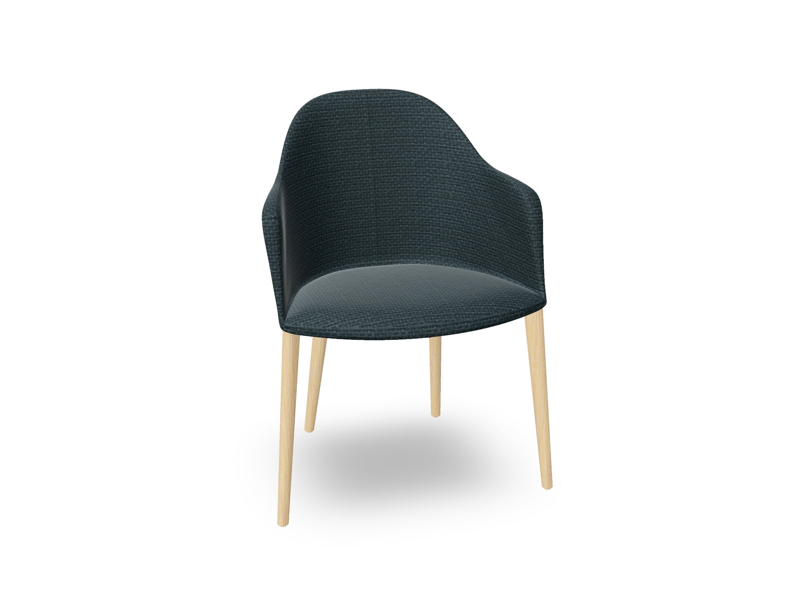 Cila Fully Upholstered Armchair with Timber Oak Four-leg Base