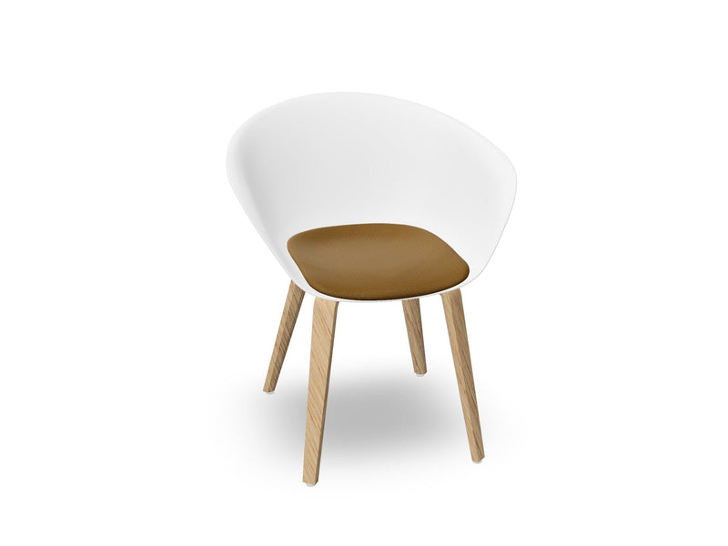 Duna 02 Wood Leg Chair With Seat Cushion Chairs Arper 