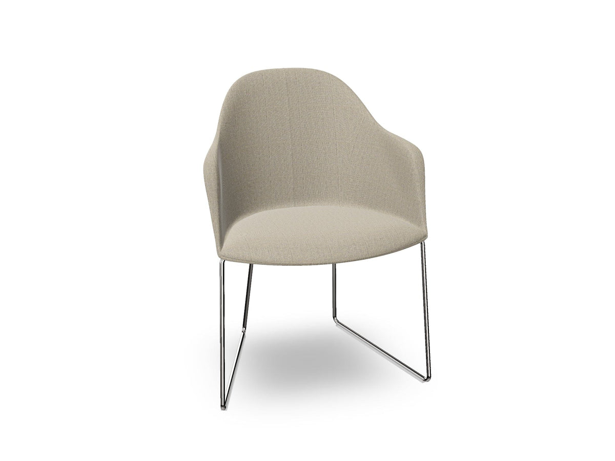 Cila Fully Upholstered Armchair With Sled Base Chairs Arper 