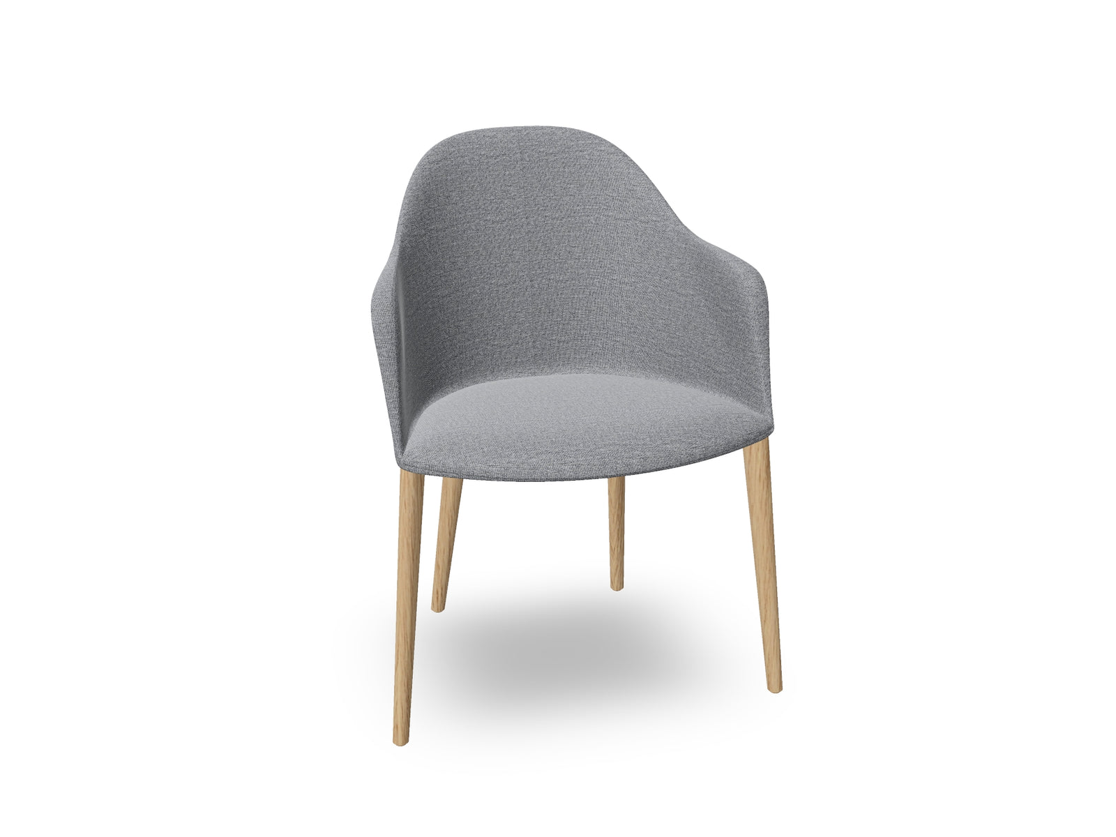Cila Fully Upholstered Armchair with Timber Oak Four-leg Base