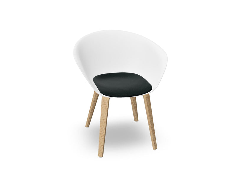 Duna 02 Wood Leg Chair With Seat Cushion Chairs Arper 