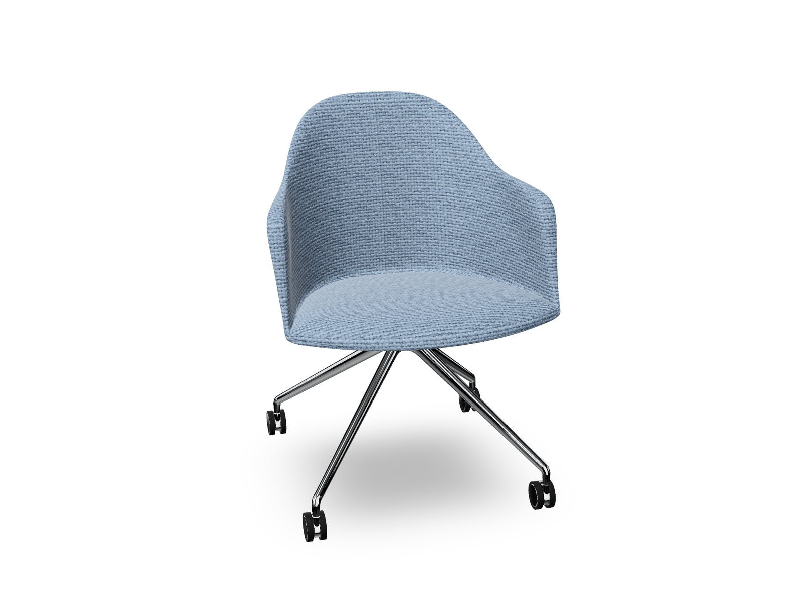Cila fully upholstered Armchair With Fixed Trestle Base