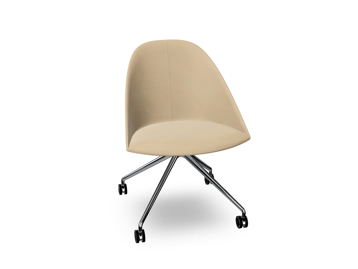 Cila Fully Upholtered Chair With Fixed Trestle Base