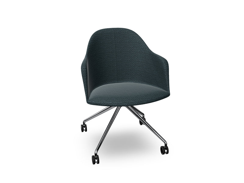 Cila fully upholstered Armchair With Fixed Trestle Base