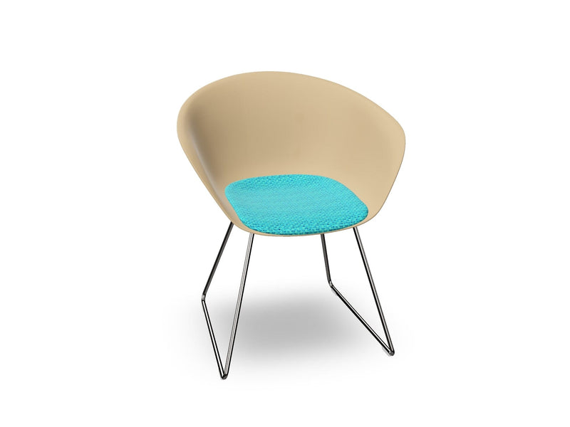 Duna 02 Sled Base Chair With Seat Cushion Chairs Arper 