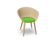 Duna 02 Wood Leg Chair With Seat Cushion Chairs Arper 