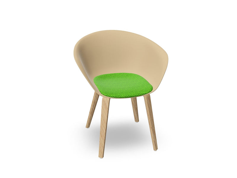 Duna 02 Wood Leg Chair With Seat Cushion Chairs Arper 