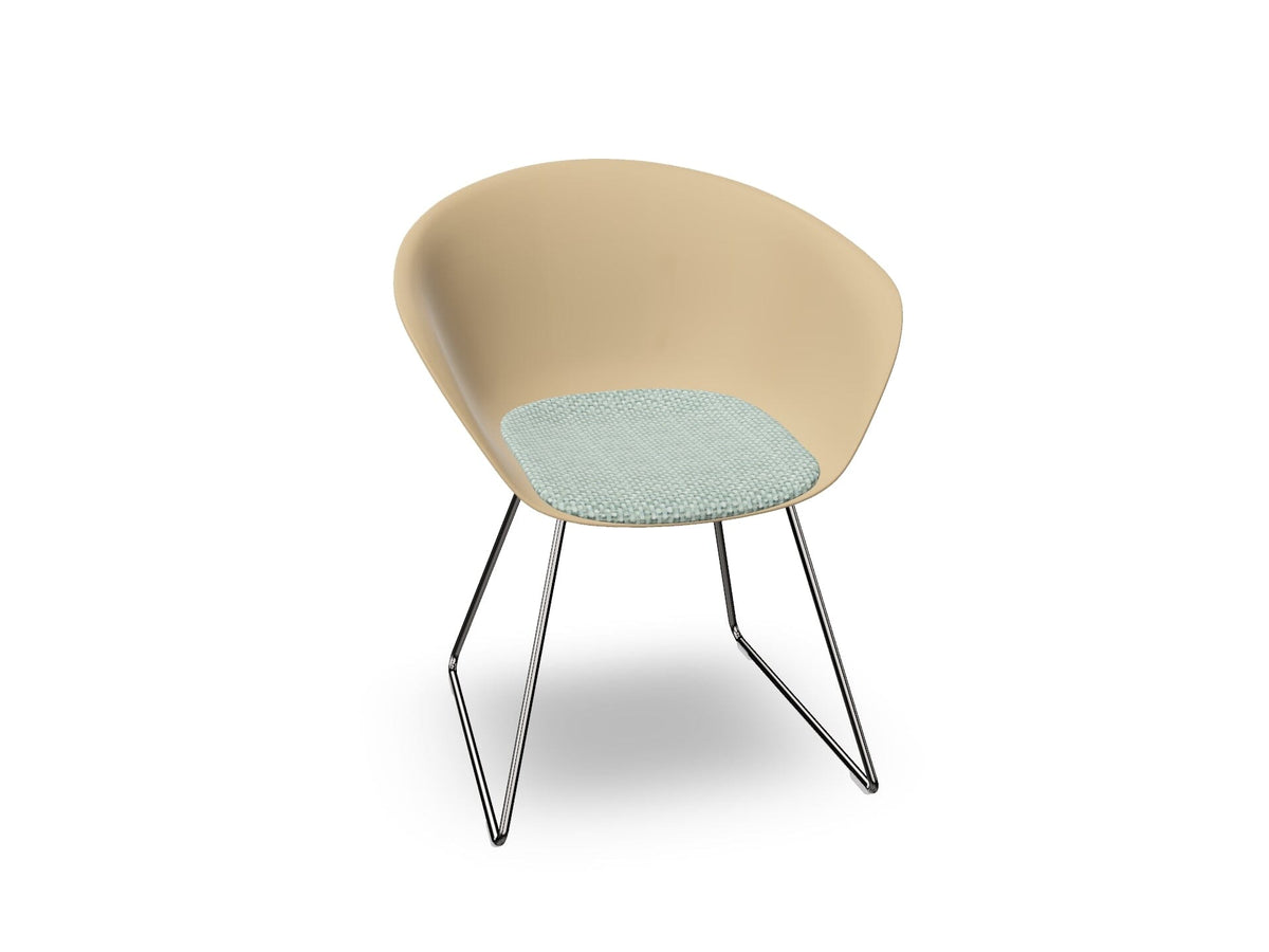 Duna 02 Sled Base Chair With Seat Cushion Chairs Arper 