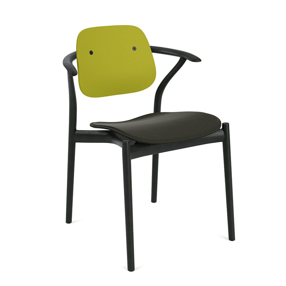 Iquo Chair Armchair with Upholstered Seat & Plastic Back Side/Dining Knoll 