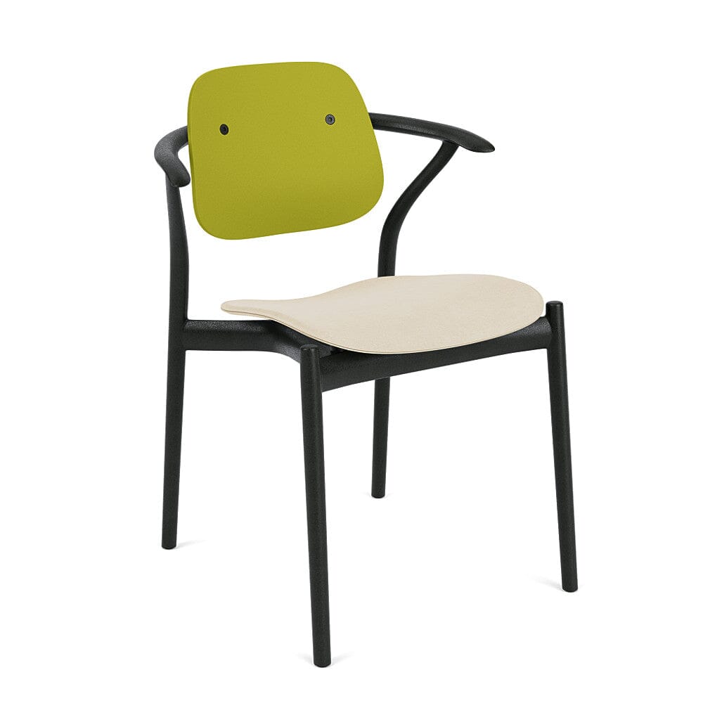 Iquo Chair Armchair with Upholstered Seat & Plastic Back Side/Dining Knoll 