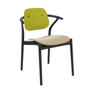 Iquo Chair Armchair with Upholstered Seat & Plastic Back Side/Dining Knoll 
