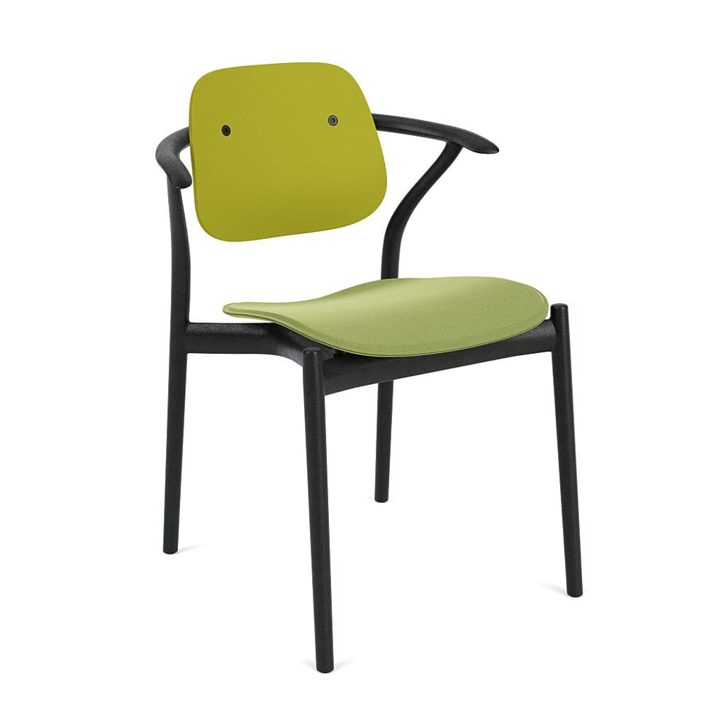 Iquo Chair Armchair with Upholstered Seat & Plastic Back Side/Dining Knoll 
