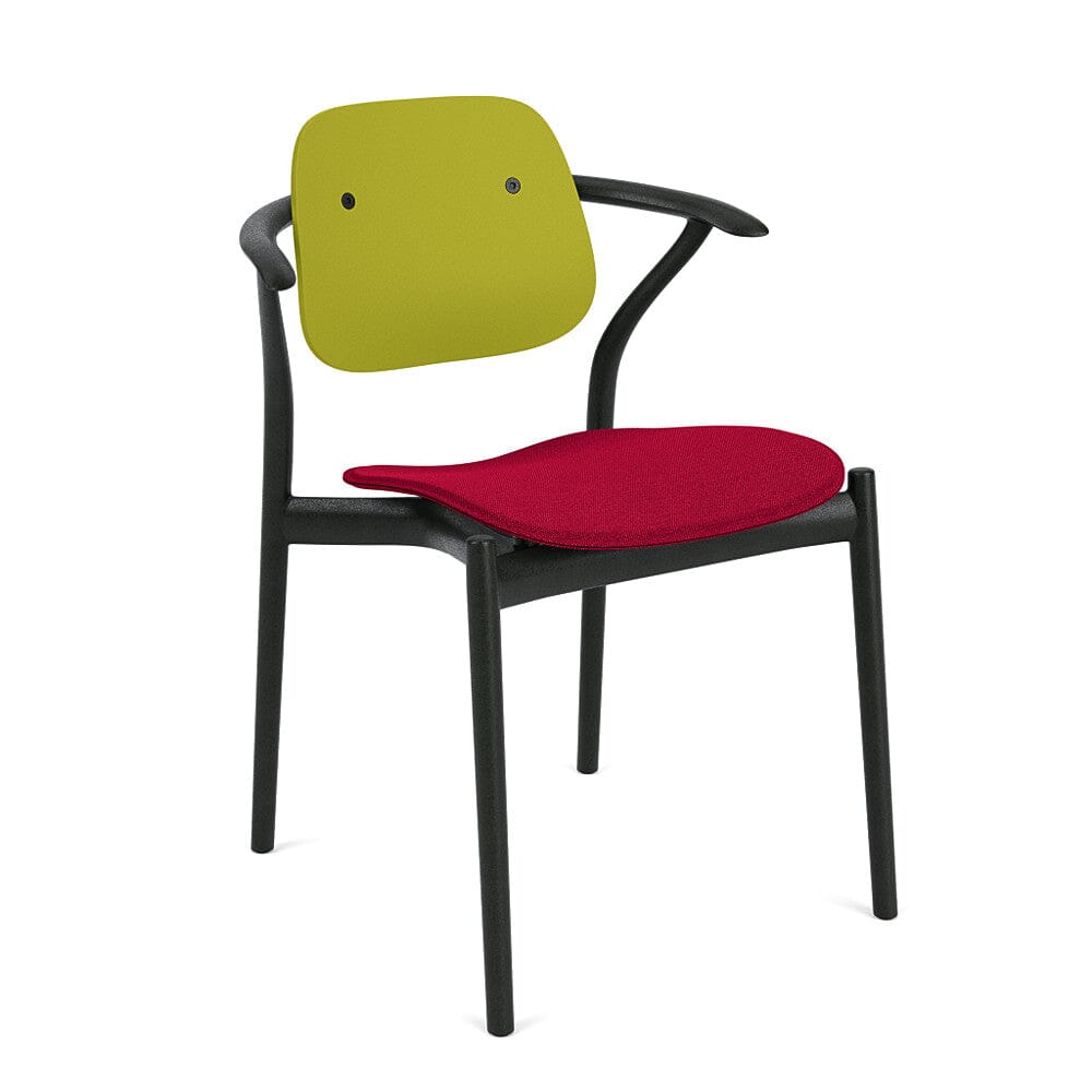 Iquo Chair Armchair with Upholstered Seat & Plastic Back Side/Dining Knoll 