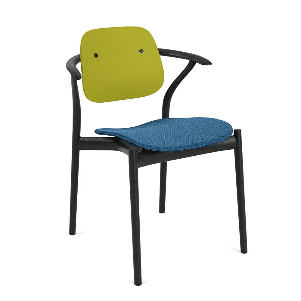 Iquo Chair Armchair with Upholstered Seat & Plastic Back Side/Dining Knoll 