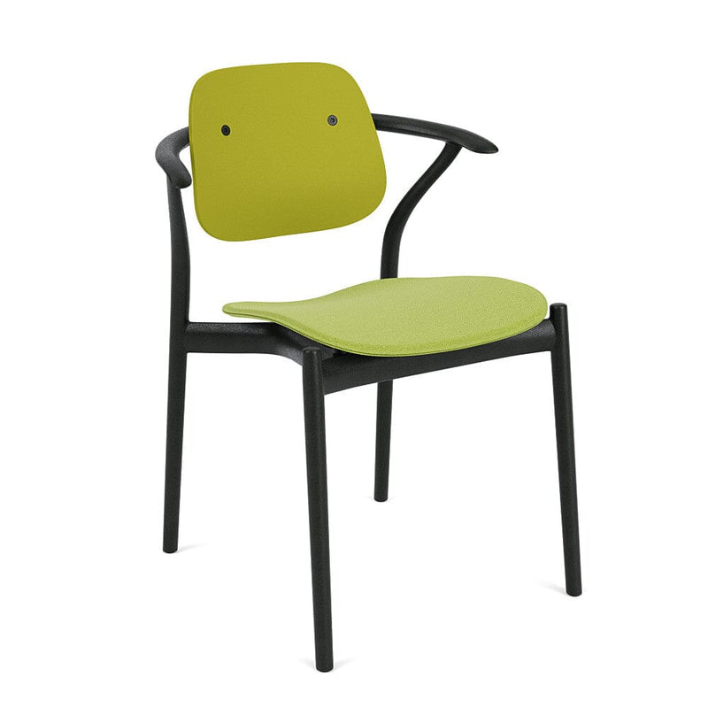 Iquo Chair Armchair with Upholstered Seat & Plastic Back Side/Dining Knoll 