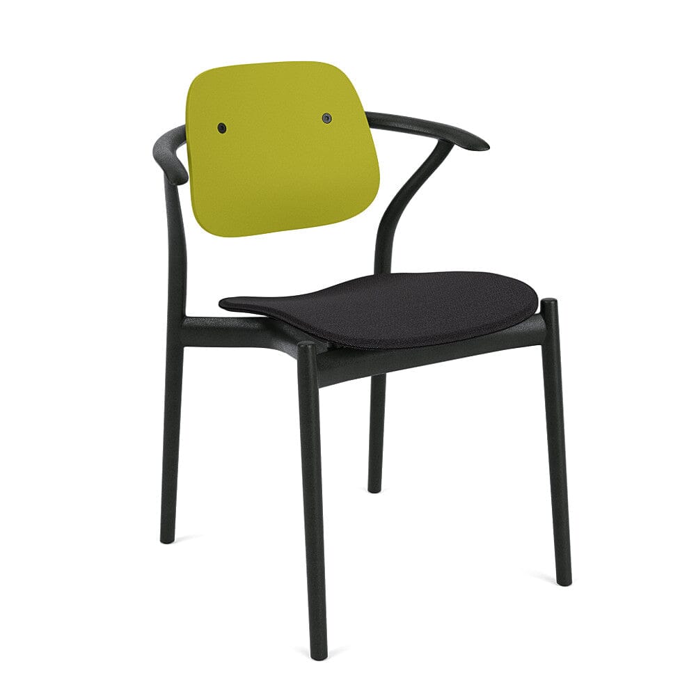 Iquo Chair Armchair with Upholstered Seat &amp; Plastic Back Side/Dining Knoll 