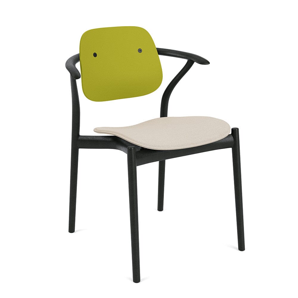 Iquo Chair Armchair with Upholstered Seat & Plastic Back Side/Dining Knoll 