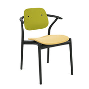 Iquo Chair Armchair with Upholstered Seat & Plastic Back Side/Dining Knoll 