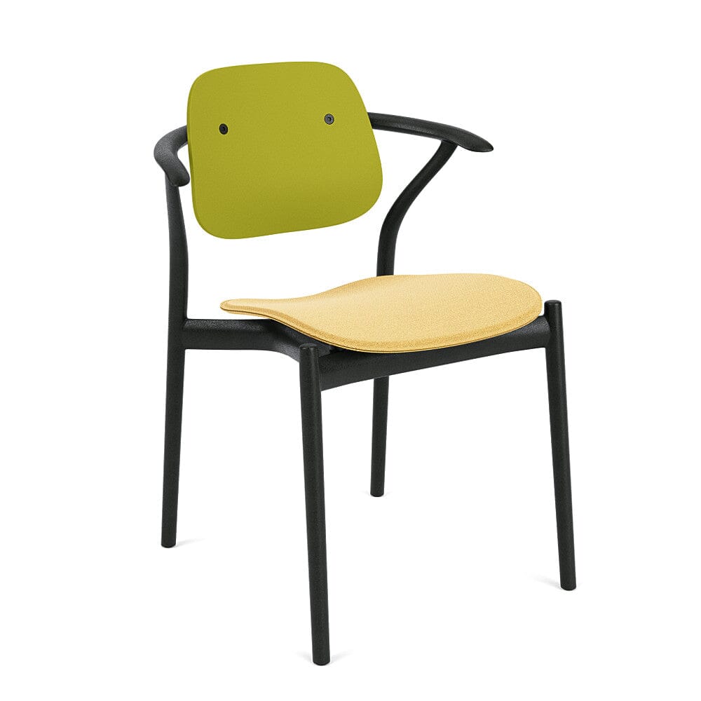 Iquo Chair Armchair with Upholstered Seat & Plastic Back Side/Dining Knoll 